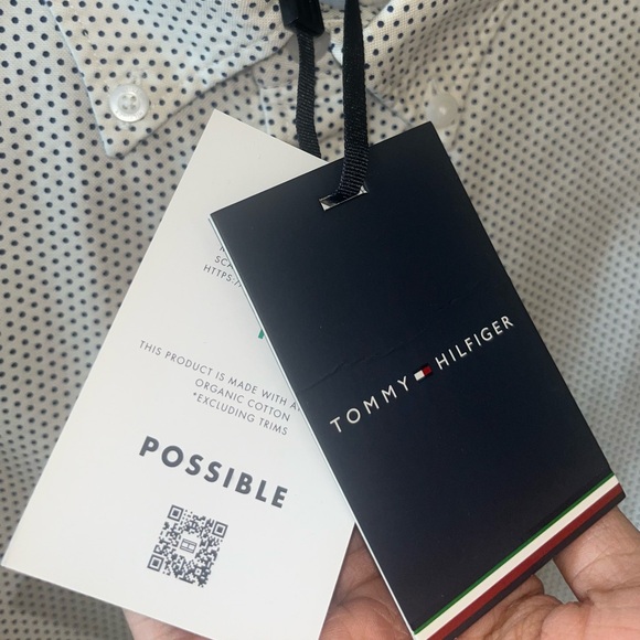 TOMMY HILFIGER Men's Dot-Print Button-Down Oxford Shirt - Picture 4 of 8